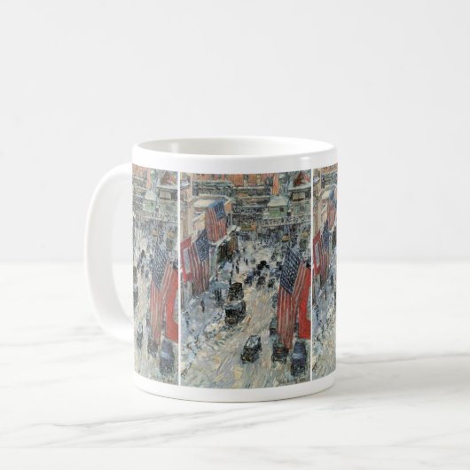 Flaggen in der 57th Street von Frederick Childe Ha Kaffeetasse (Vorderseite Links)
