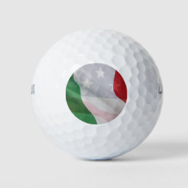 Flaggen Italiens und der USA Golfball