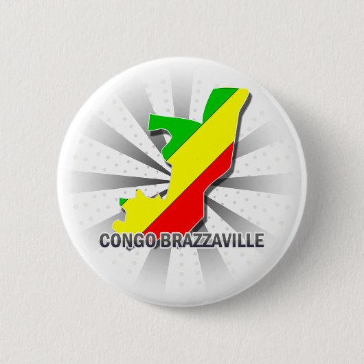 Flaggen-Karte 2,0 des Kongos Brazzaville Button (Vorderseite)