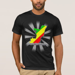 Flaggen-Karte 2,0 des Kongos Brazzaville T-Shirt