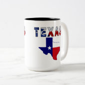 Flaggen-Karte mit Texas Zweifarbige Tasse (VorderseiteRechts)