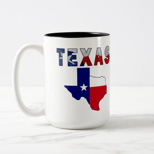 Flaggen-Karte mit Texas Zweifarbige Tasse (Links)
