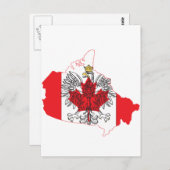 Flaggen-Karte Polens Kanada Postkarte (Vorne/Hinten)