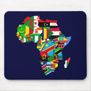 Flaggen-Karte von Afrika-Flaggen - afrikanisches Mousepad