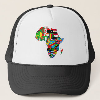 Flaggen-Karte von Afrika-Flaggen - afrikanisches Truckerkappe