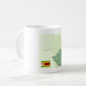 Flaggen-Karten-Tasse Afrikas Simbabwe Kaffeetasse (Vorderseite Links)