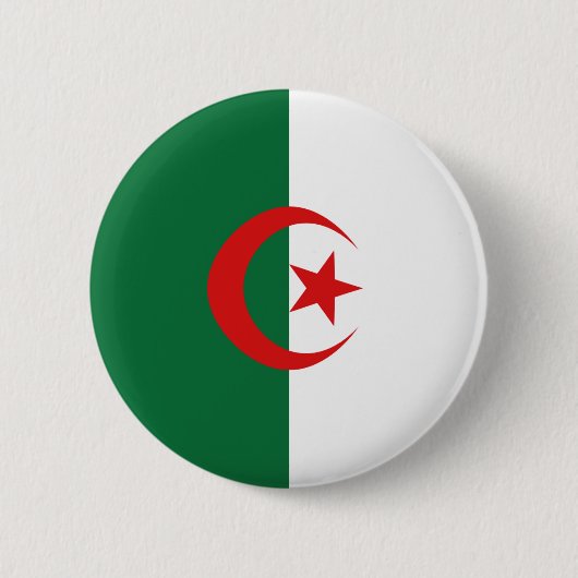 Flaggen-Knopf Algeriens Fisheye Button (Vorderseite)
