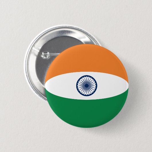 Flaggen-Knopf Indiens Fisheye Button (Vorne & Hinten)