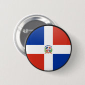 Flaggen-Kreis Qualität der Dominikanischen Button (Vorne & Hinten)