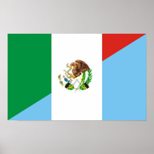 Flaggen-Landsymbol Mexikos Guatemala halbes Poster
