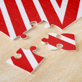 Flaggen mit Cooler Geometrie, rot und weiß, Star U Puzzle (Seite)