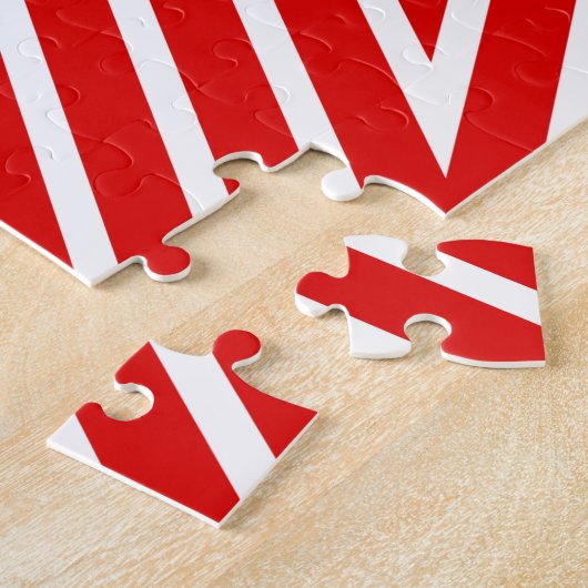 Flaggen mit Cooler Geometrie, rot und weiß, Star U Puzzle (Seite)