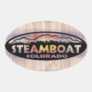 Flaggen-Ovalaufkleber Steamboat Springs Colorado Ovaler Aufkleber