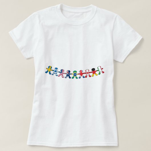 Flaggen-Papierpuppen T-Shirt (Design vorne)