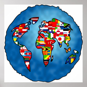 Flaggen-Planet Poster