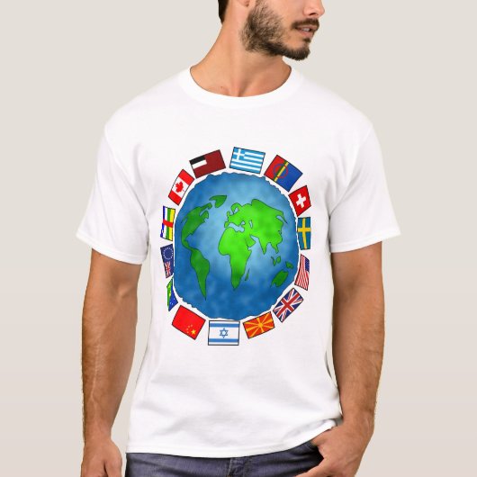 Flaggen-Planet T-Shirt (Vorderseite)