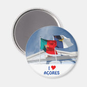 Flaggen Portugals und der Azoren Magnet (Vorderseite/Rückseite)