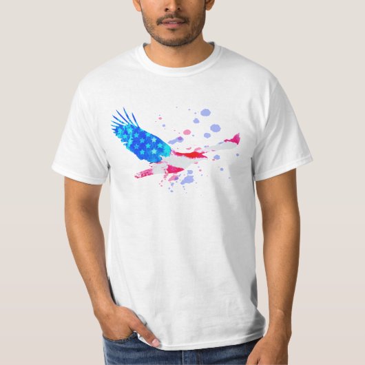 Flaggen-rotes weißes Blau *~* Amerikaner-Eagles T-Shirt (Vorderseite)