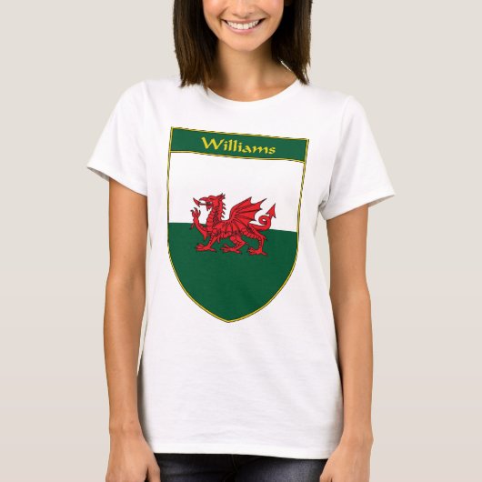 Flaggen-Schild Williams Waliser T-Shirt (Vorderseite)