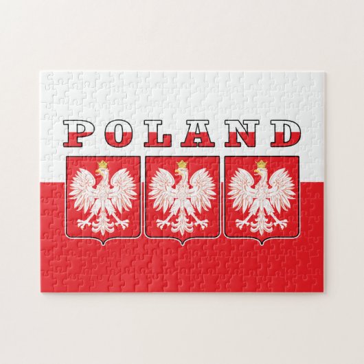 Flaggen-Schilder Polens Eagle Puzzle (Horizontal)