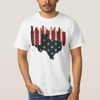 Flaggen-Skyline Houstons, Texas T-Shirt