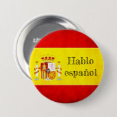 Flaggen Spanien "Hablo español" Button (Vorne & Hinten)