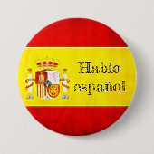 Flaggen Spanien "Hablo español" Button (Vorderseite)