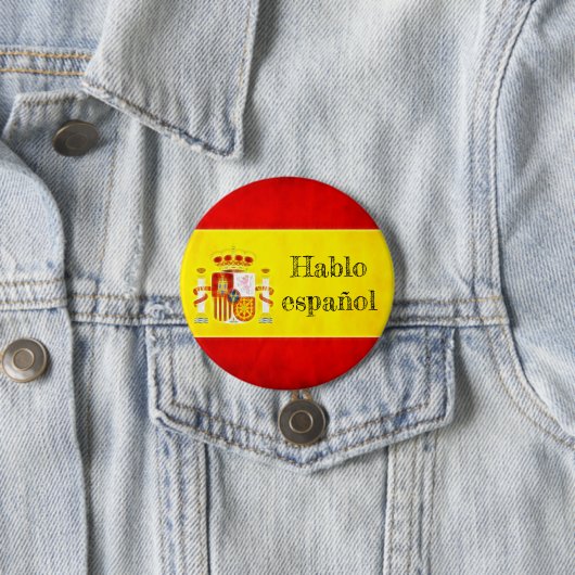 Flaggen Spanien "Hablo español" Button (Beispiel)