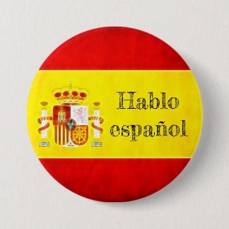 Flaggen Spanien "Hablo español" Button