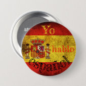 Flaggen Spanien "Yo hablo español" Button (Vorne & Hinten)