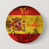 Flaggen Spanien "Yo hablo español" Button (Vorderseite)