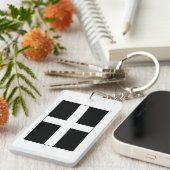 Flaggen-St. Pirans Cornwalls kornisches Schlüsselanhänger (Vorderseite rechts)