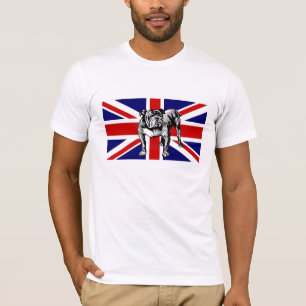 Flaggen-Stierhund des britischen T-Shirt