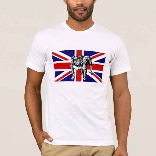 Flaggen-Stierhund des britischen T-Shirt (Vorderseite)