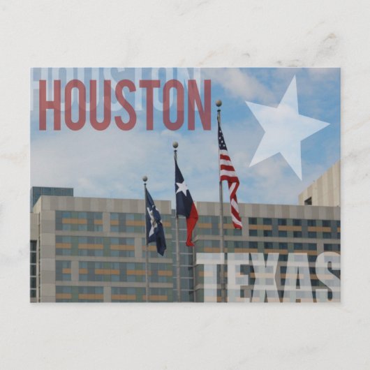 Flaggen über Houston, Texas Postkarte (Vorderseite)