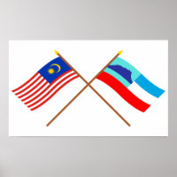 Flaggen über Malaysia und Sabah