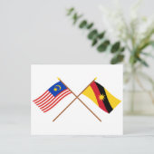 Flaggen über Malaysia und Sarawak Postkarte (Stehend Vorderseite)
