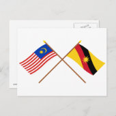 Flaggen über Malaysia und Sarawak Postkarte (Vorne/Hinten)