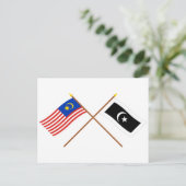 Flaggen über Malaysia und Terengganu Postkarte (Stehend Vorderseite)
