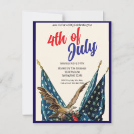 Flaggen und Adler Patriotic 4. Juli GRILLEN Party Einladung