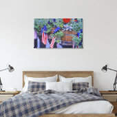 Flaggen und Blume von Philipsburg Montana Leinwanddruck (Insitu (Schlafzimmer))