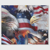 Flaggen und Eagles Geschenkpapier (Flach)