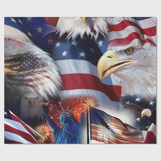 Flaggen und Eagles Geschenkpapier (Flach)