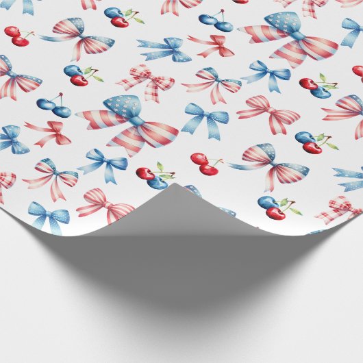 Flaggen und Kirschen Geschenkpapier (Ecke)