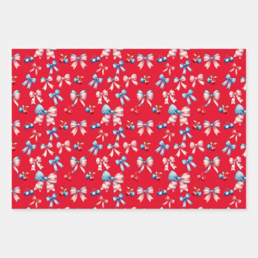 Flaggen und Kirschen Geschenkpapier Set (Vorderseite 2)