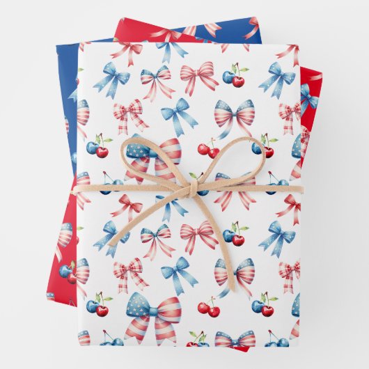 Flaggen und Kirschen Geschenkpapier Set (Beispiel)