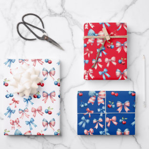 Flaggen und Kirschen Geschenkpapier Set