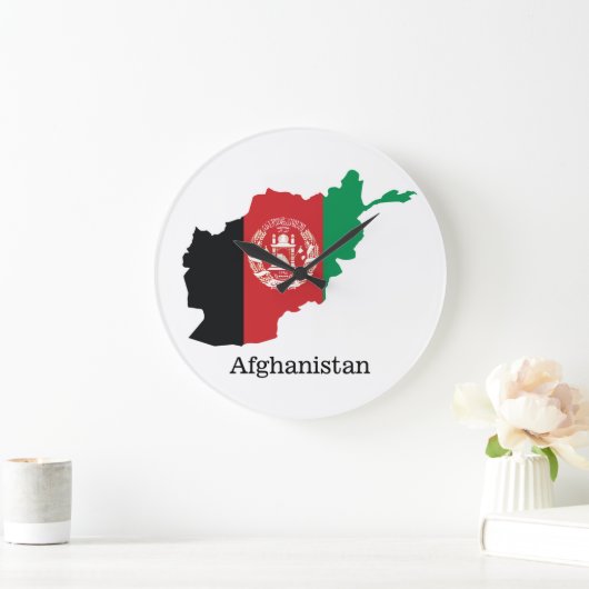 Flaggen und Länder Afghanistan Große Wanduhr (Zuhause)