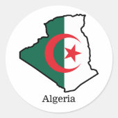 Flaggen und Länder Algerien Runder Aufkleber (Vorderseite)