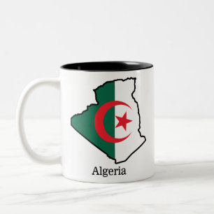 Flaggen und Länder Algerien Zweifarbige Tasse